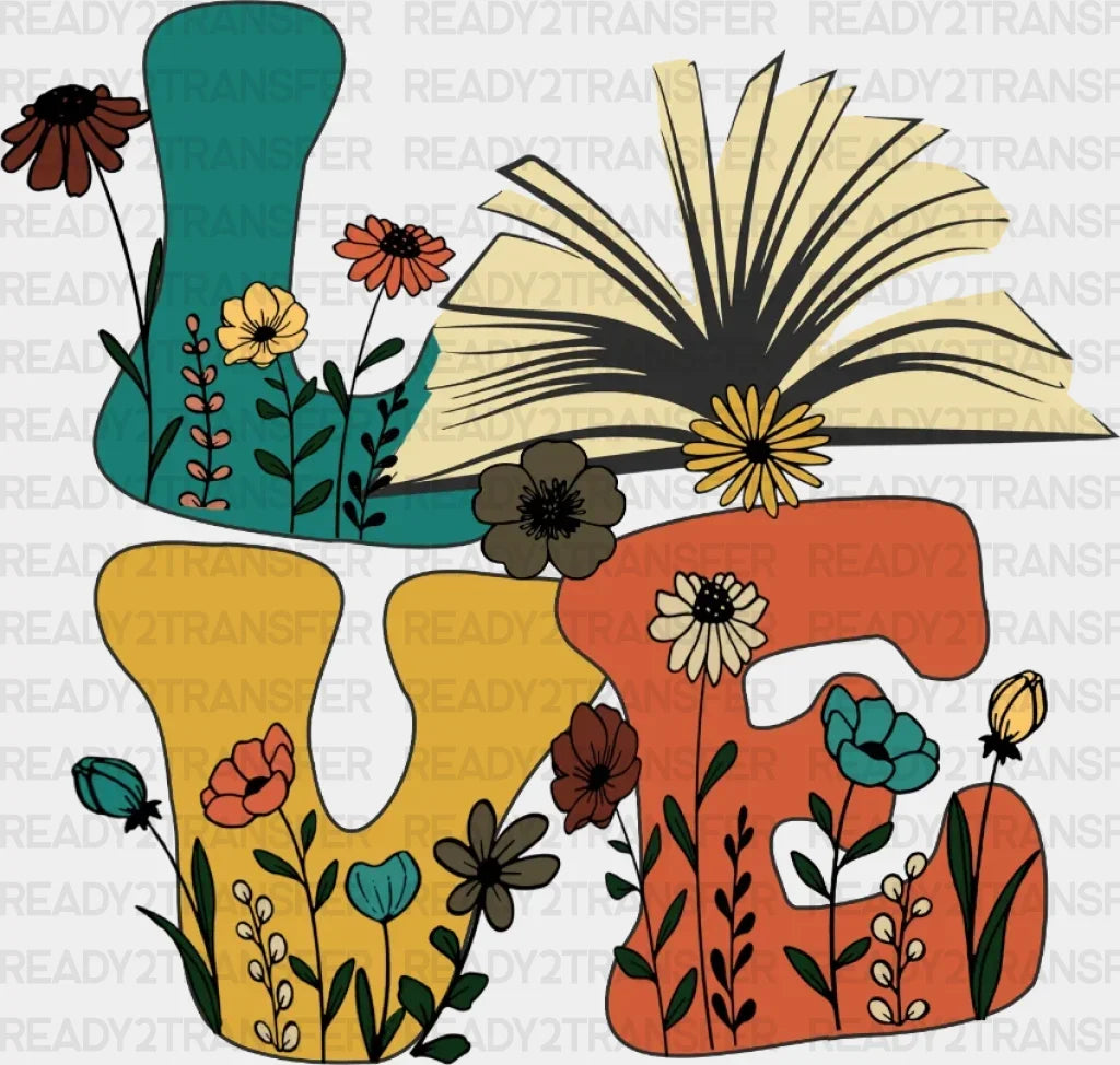 Love Books Dtf Transfer