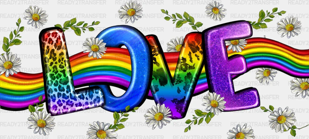 Love Colorful Design - Lgbtq Cup Wrap Uv Sticker Permanent Dtf Decal