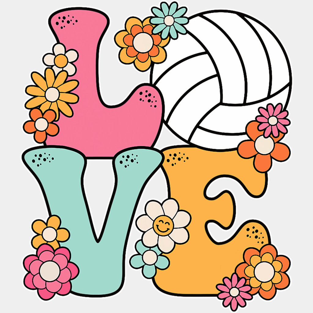 Love, Daisies - Volleyball DTF Transfers ready2transfer Light Color Design (See Imaging)