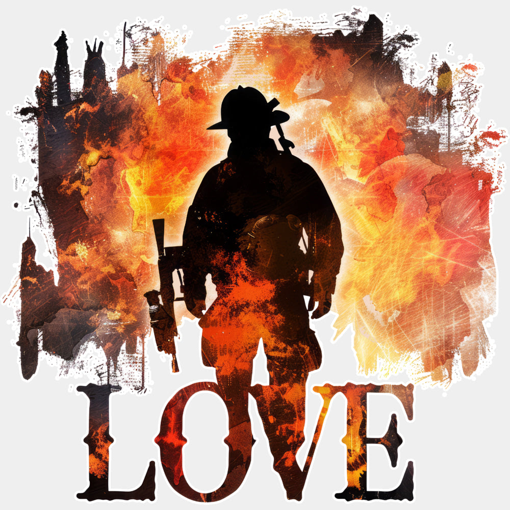 Love - Fire Department DTF Transfers ready2transfer Light Color Design (See Imaging)