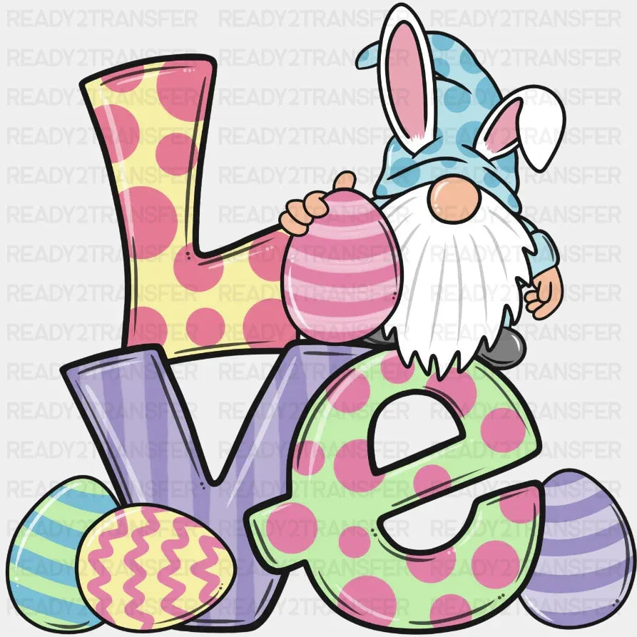 Love Gnome Easter Dtf Heat Transfer Design