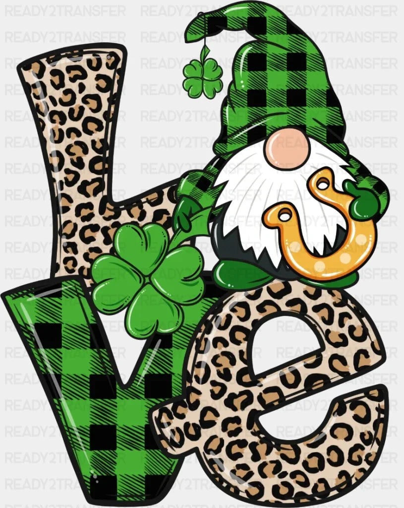 Love Gnome St. Patrick’s Day Dtf Heat Transfer Saint Patricks Design St Paddys