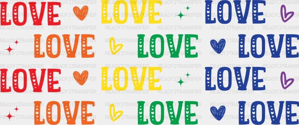 Love Heart - Lgbtq Cup Wrap Uv Sticker Permanent Dtf Decal