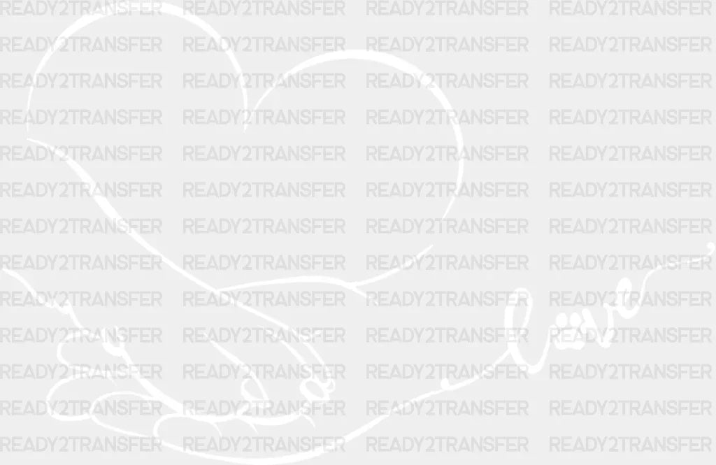 Love Heart Paw Hand - Dogs Dtf Transfer Adult Unisex S & M (10’’) / Light Color Design (See Imaging)