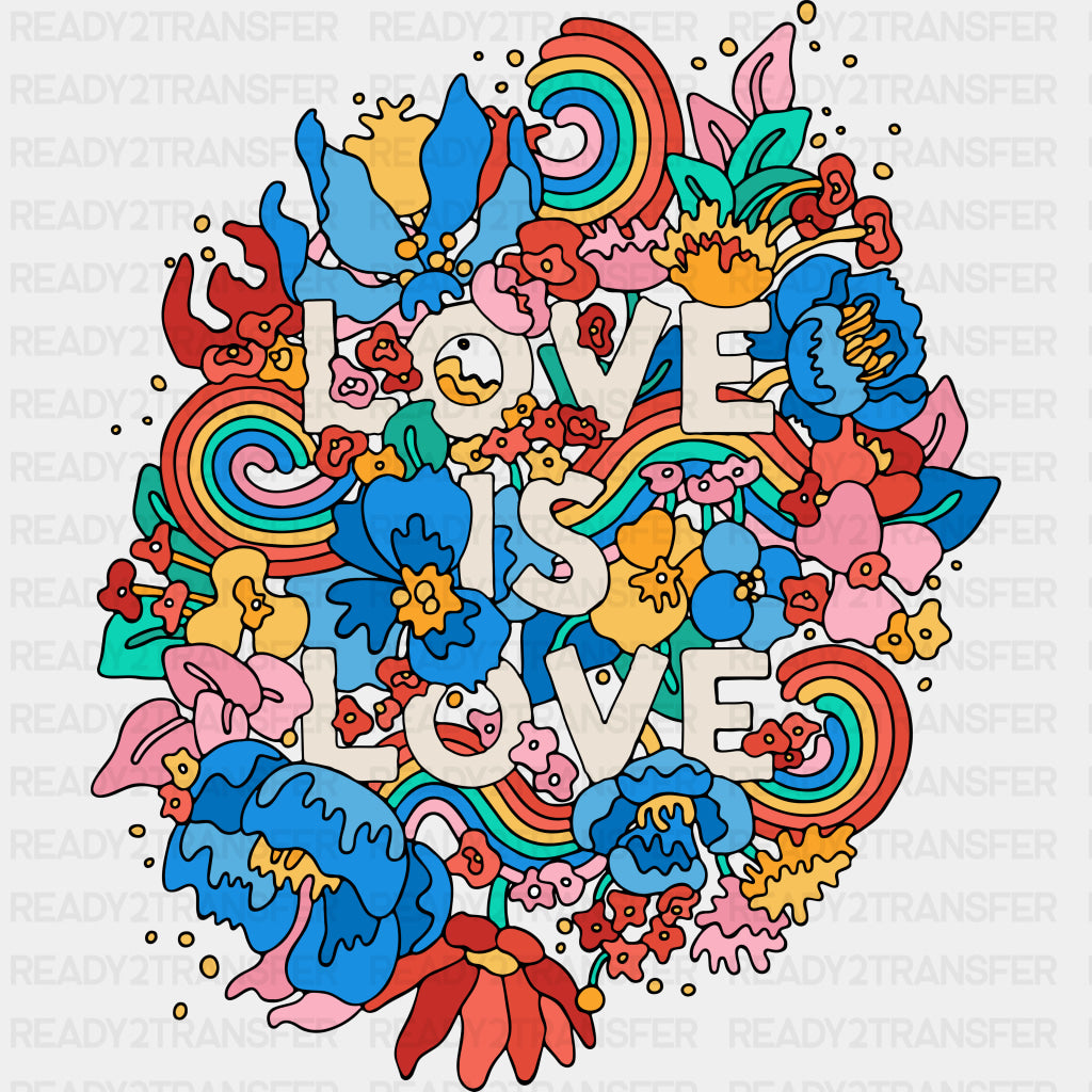Love Is Love, Vibrant Design - Lesbian DTF Transfers ready2transfer Dark Color Design (See Imaging)