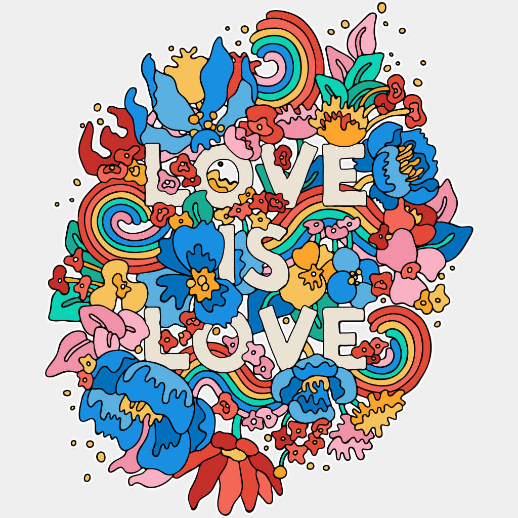 Love Is Love, Vibrant Design - Lesbian DTF Transfers ready2transfer Light Color Design (See Imaging)