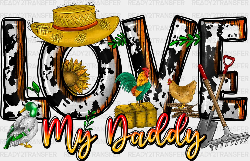 Love My Daddy Hat Design - Farmer Dtf Transfer Adult Unisex S & M (10’’) / Dark Color (See Imaging)