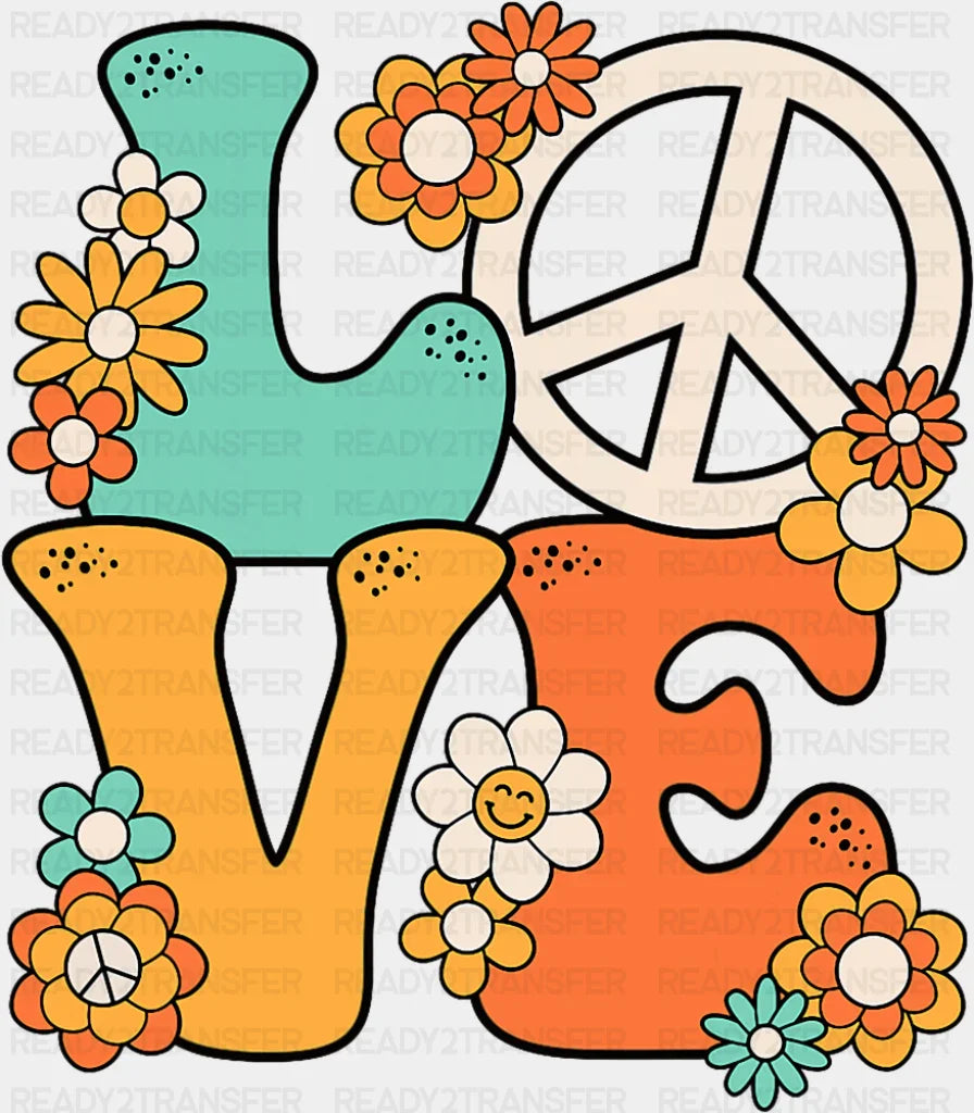 Love Peace Sign - Good Vibes DTF Transfer