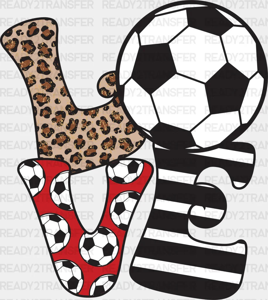 Love Soccer Design - Dtf Heat Transfer Adult Unisex S & M (10’’) / Black