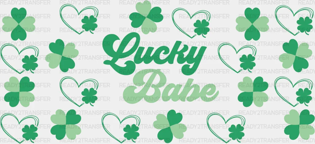 Lucky Babe Clovers - St Patrick Cup Wrap Uv Sticker Permanent Dtf Decal