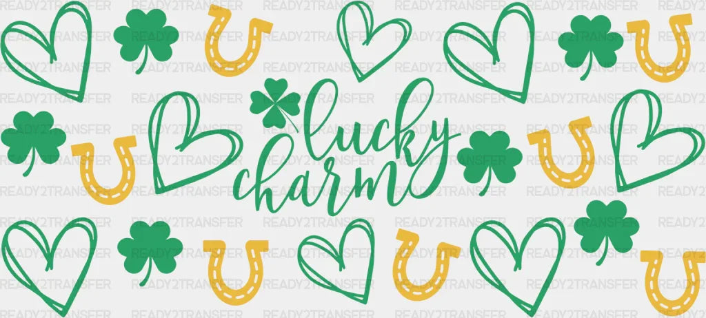 Lucky Charm Heart - St Patrick Cup Wrap Uv Sticker Permanent Dtf Decal