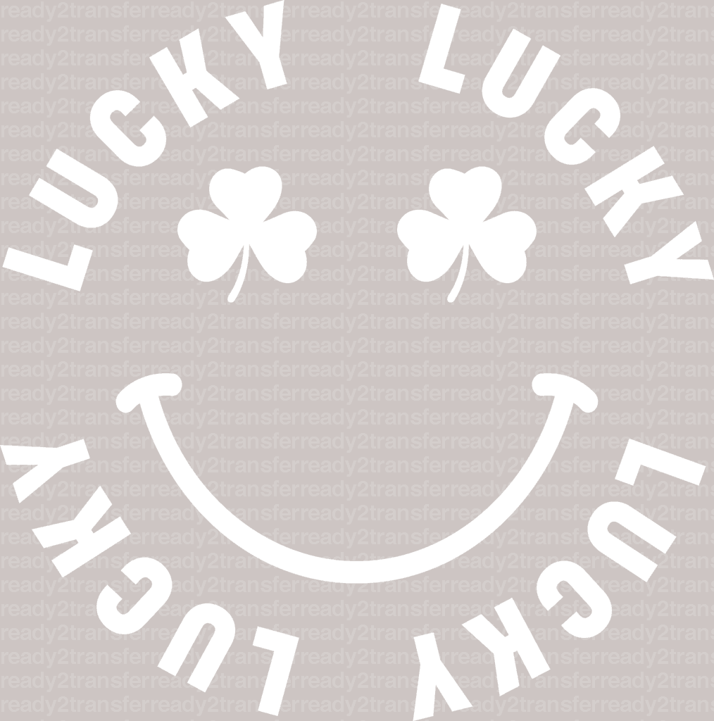 Lucky Smiley St. Patrick's Day DTF Heat Transfer, Saint Patricks Day Design, St Paddys Day DTF - ready2transfer