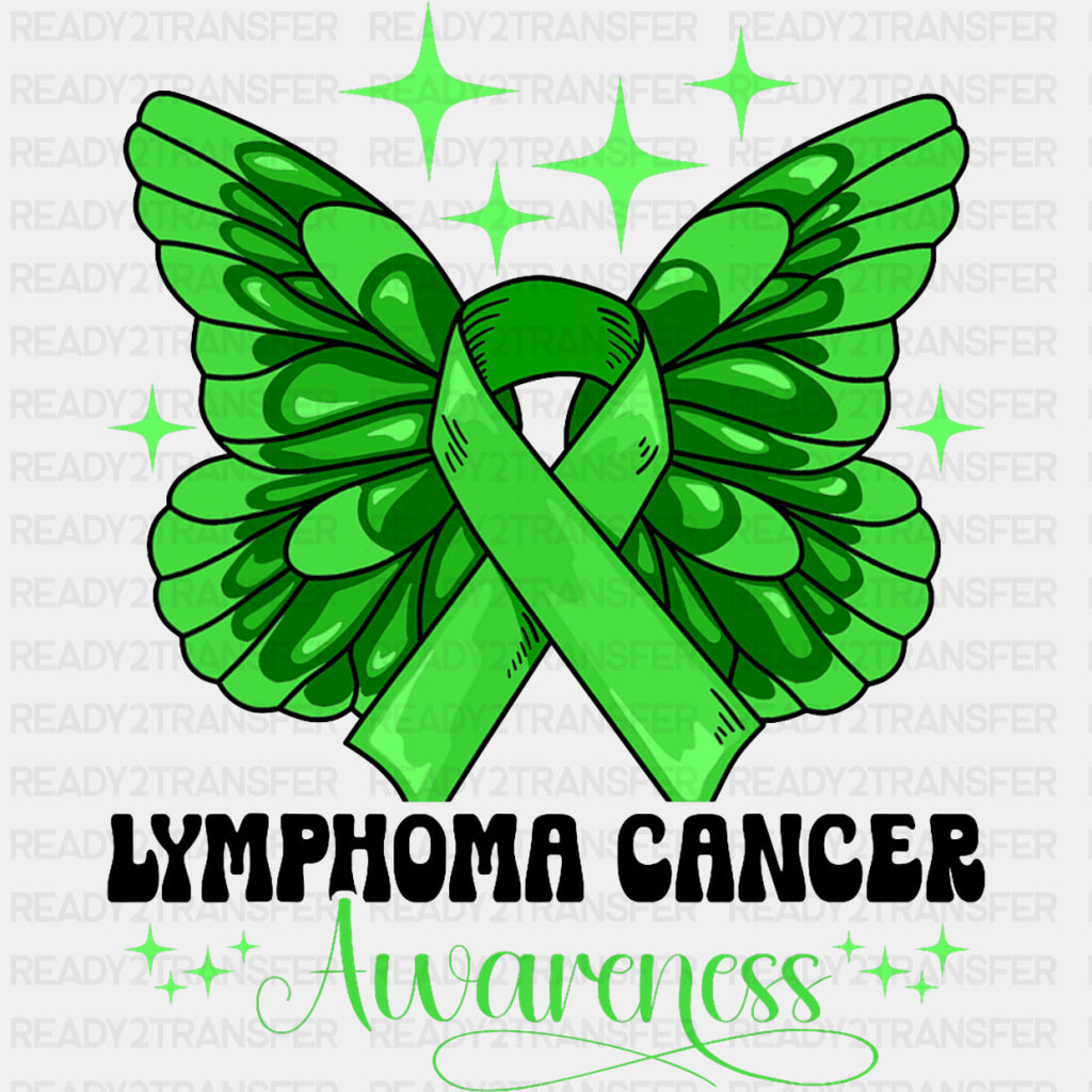 Lymphoma Cancer Awareness, Wings & Ribbon - Lymphoma DTF Transfers ready2transfer Dark Color Design (See Imaging)