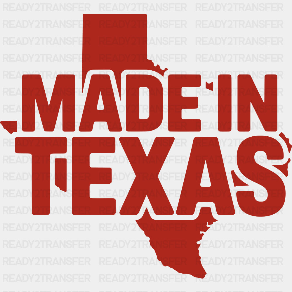 Made In Texas Red - States & Cities DTF Transfer ready2transfer