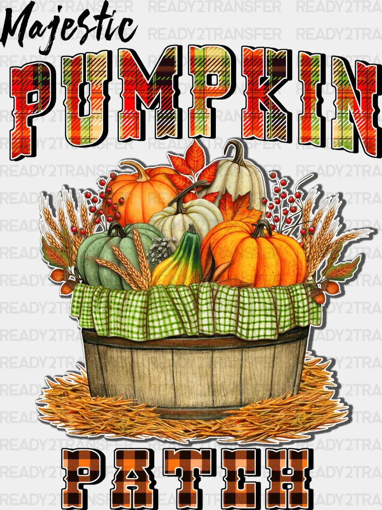 Majestic Pumpkin Pateh - Fall Dtf Transfer Adult Unisex S & M (10’’) / Dark Color Design (See