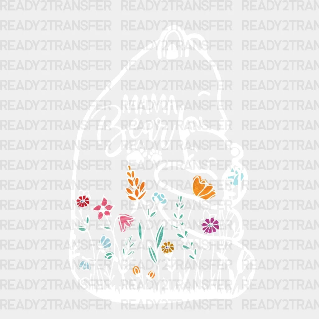 Mama Bear Flower Dtf Transfer