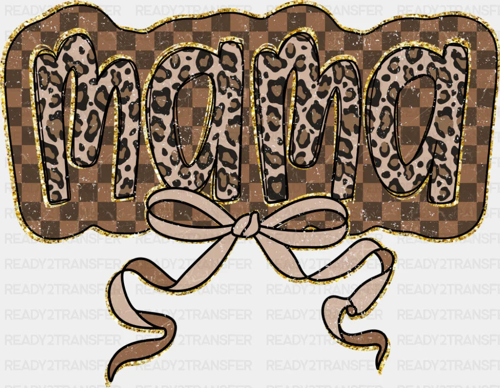 Mama Brown Checkered Design - Mother’s Day DTF Transfer