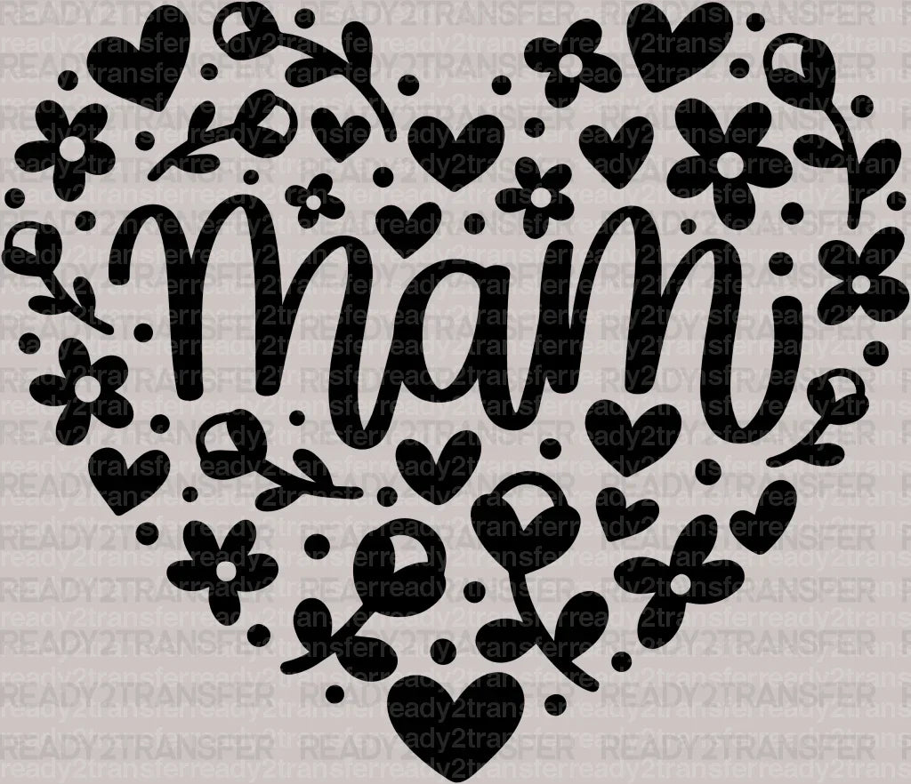 Mama Heart Mother's Day DTF Heat Transfer, Mama Design, Mom DTF - ready2transfer