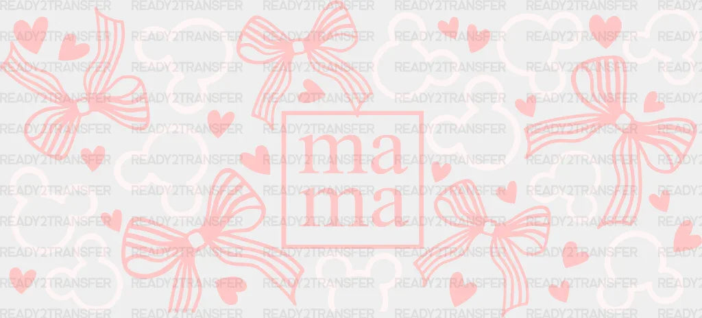 Mama Pink Ribbon - Mom Cup Wrap UV Sticker Permanent UV DTF Decal ready2transfer