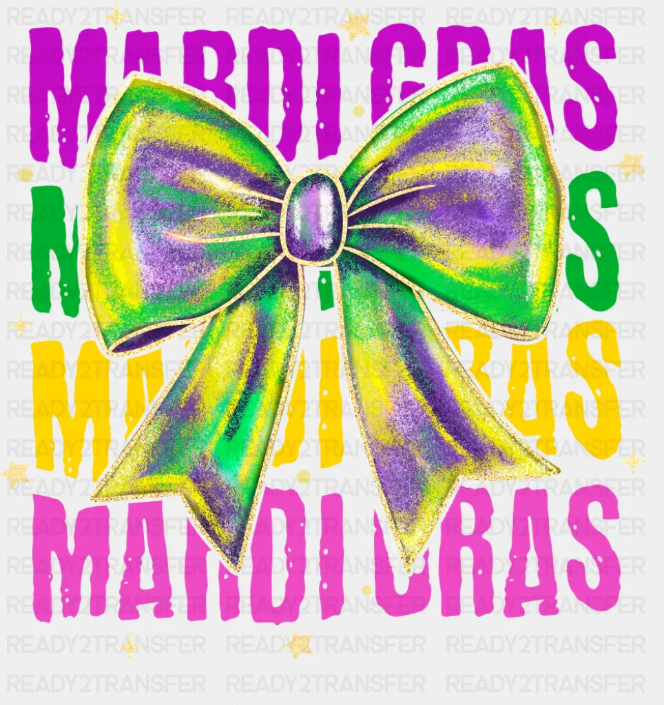 Mardi Gras Reflective Textured Ribbon - Mardi Gras DTF Transfer