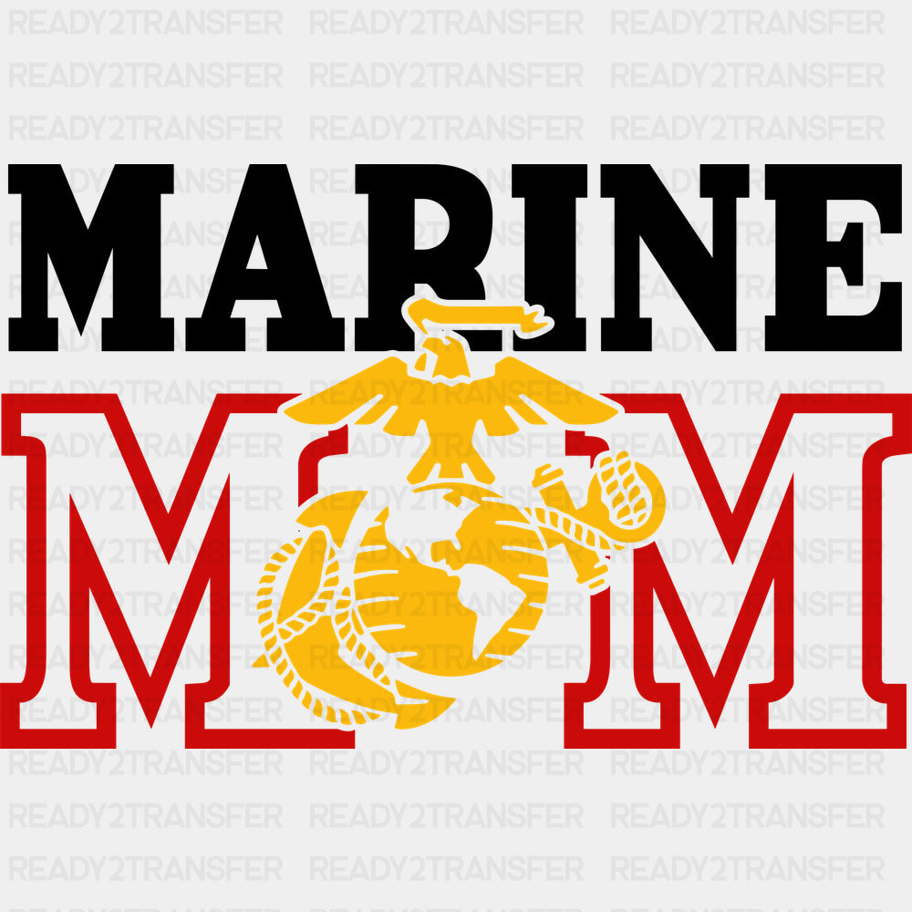 Marine Mom - Marines DTF Transfers - Adult Unisex - S & M (10’’) / Dark Color Design (See Imaging)