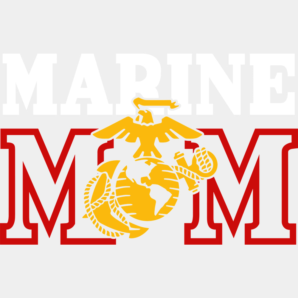 Marine Mom - Marines DTF Transfers - Adult Unisex - S & M (10’’) / Light Color Design (See Imaging)