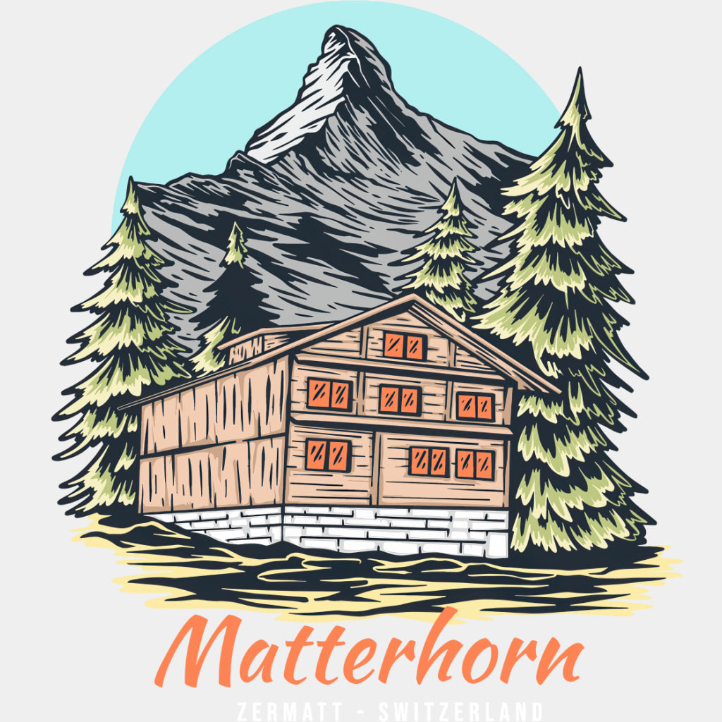 Matterhorn, Zermatt Switzerland - Hiking DTF Transfers ready2transfer Light Color Design (See Imaging)