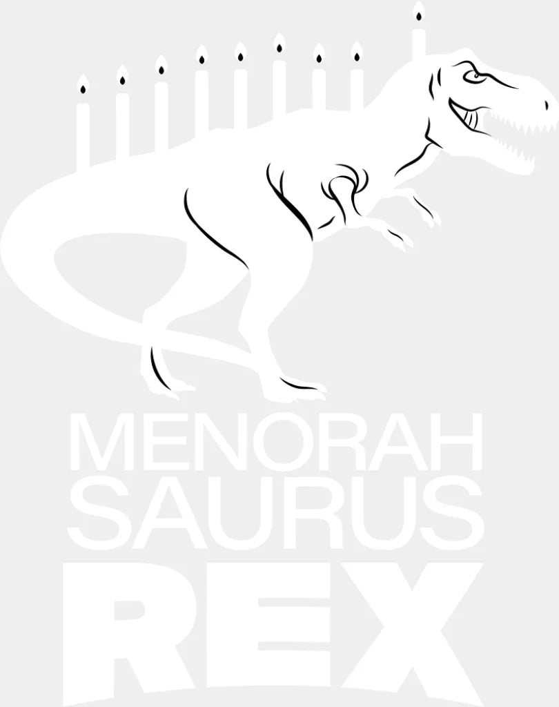 Menorah Saurus Rex - Hanukkah DTF Transfer Adult Unisex - S & M (10’’) / Light Color Design (See Imaging)