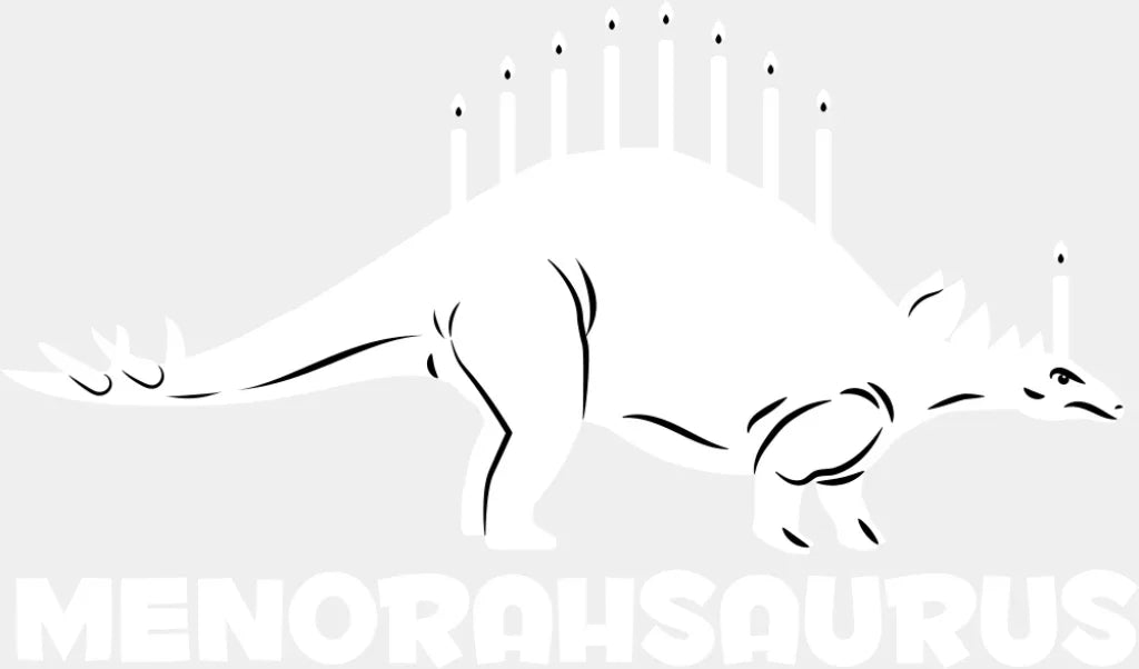 Menorahsaurus - Hanukkah DTF Transfer Adult Unisex - S & M (10’’) / Light Color Design (See Imaging)