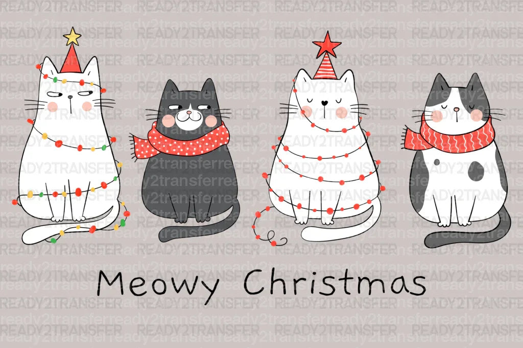 Meowy Christmas DTF Transfer - ready2transfer
