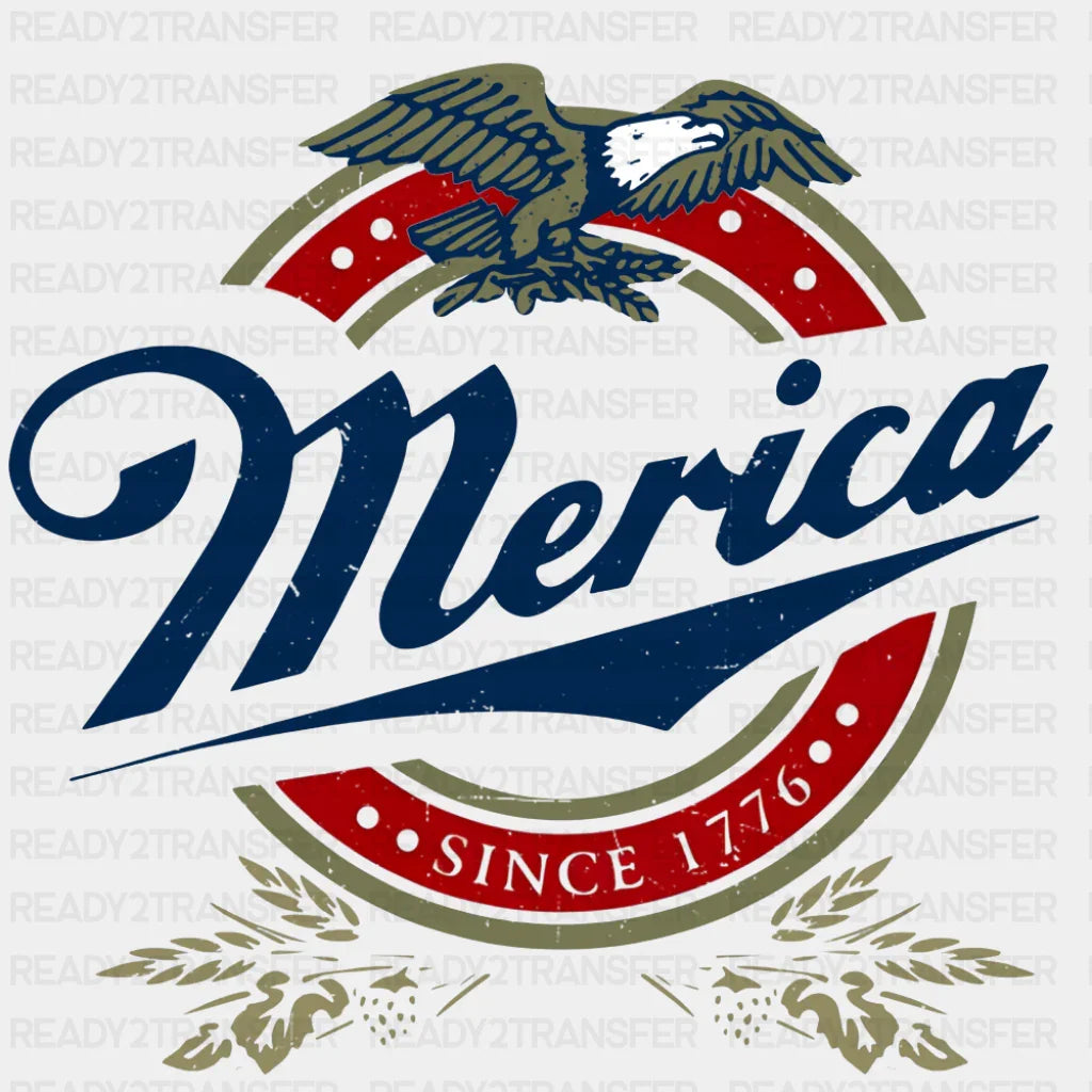 Merica Since 1776 Eagle Design - 4th Of July DTF Transfer Adult Unisex - S & M (10’’) / Dark Color Design (See Imaging)