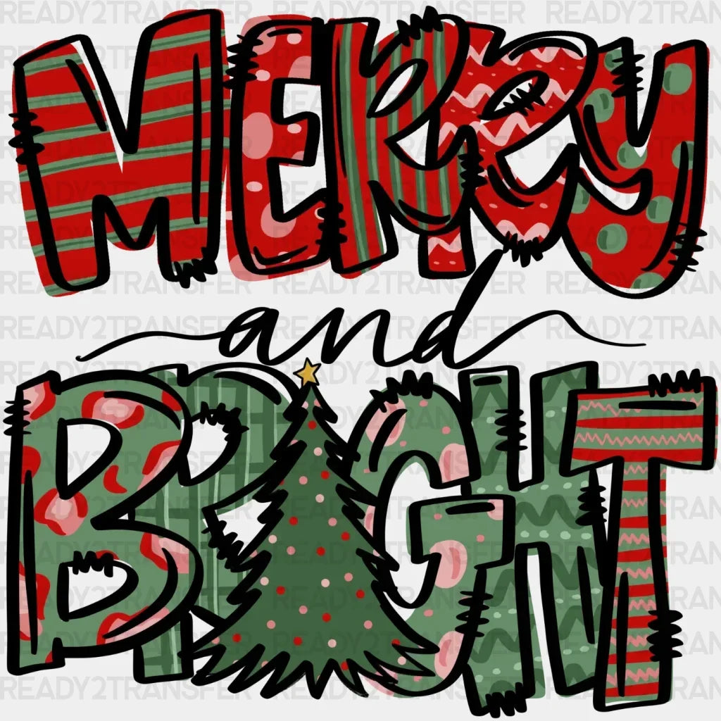 MERRY and BRIGHT DTF Transfer ready2transfer