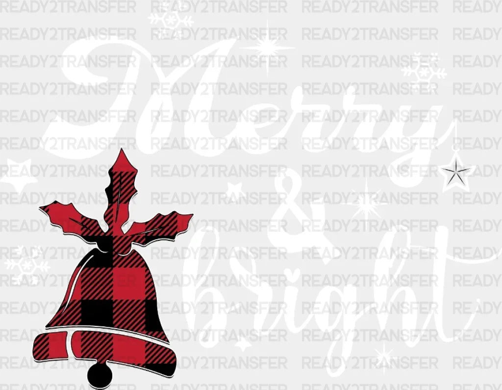 Merry & Bright DTF Transfer ready2transfer White