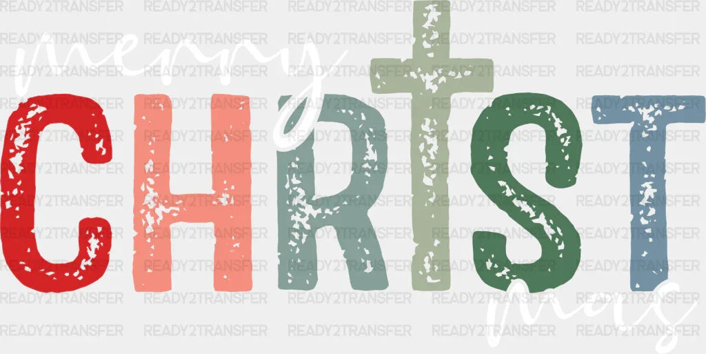 Merry Christ Mas - Christmas Dtf Transfer Adult Unisex S & M (10’’) / Light Color Design (See
