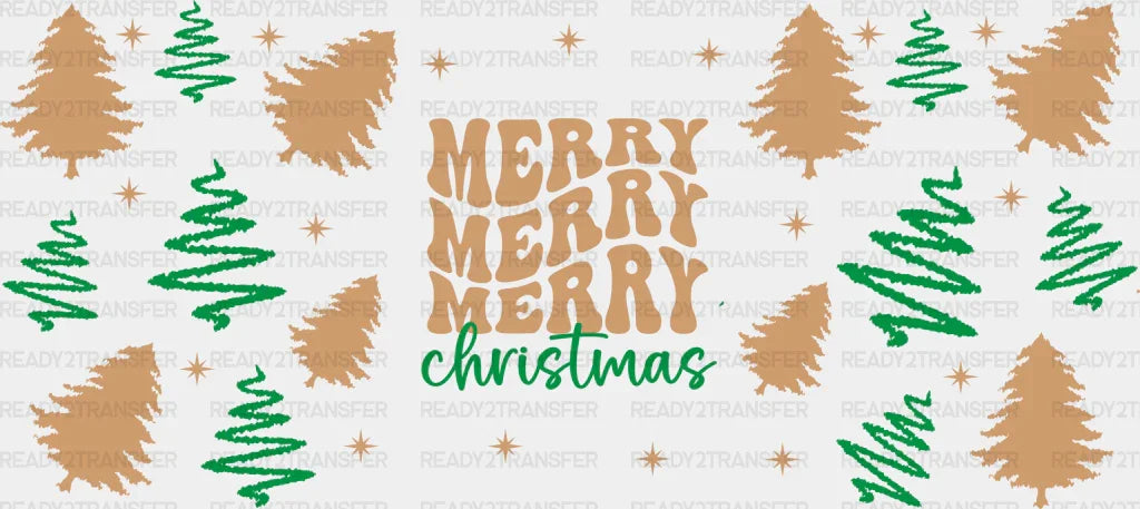 Merry Christmas - Cup Wrap Uv Sticker Permanent Dtf Decal