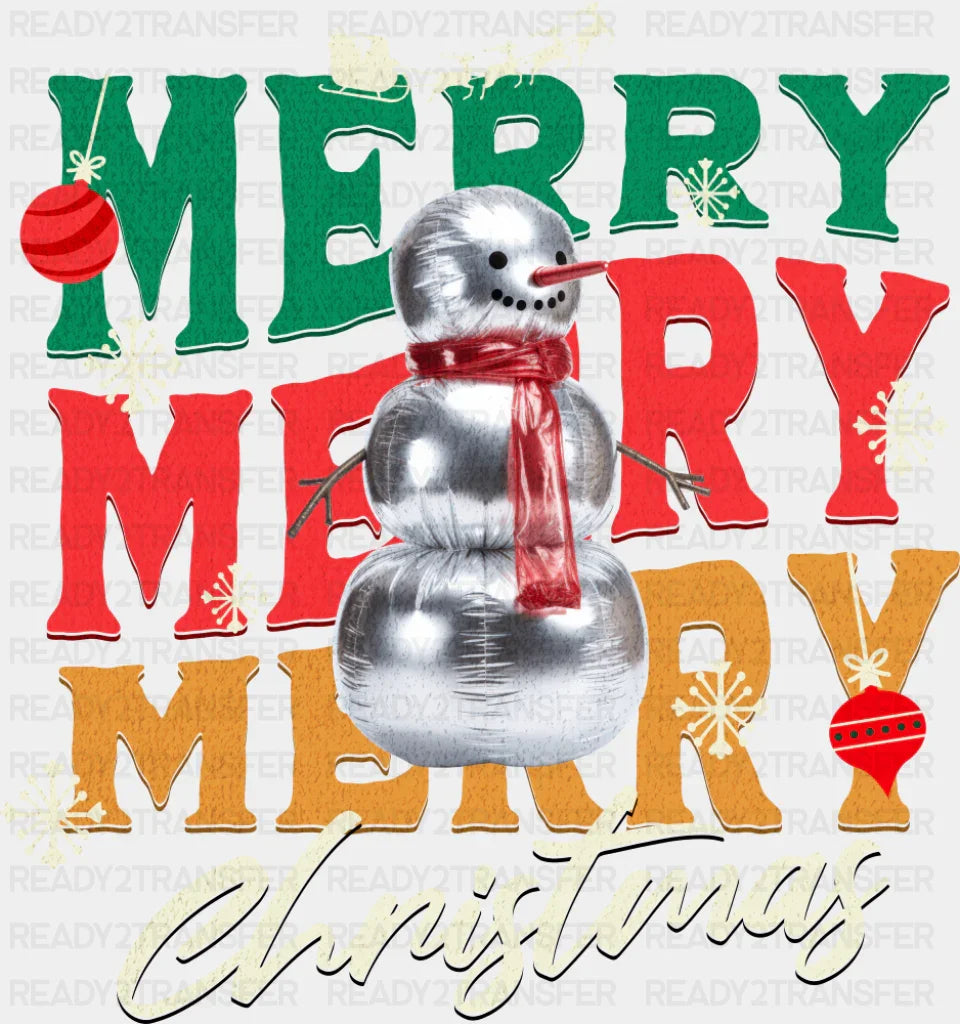 Merry Christmas Green Red Yellow - Christmas DTF Transfer ready2transfer