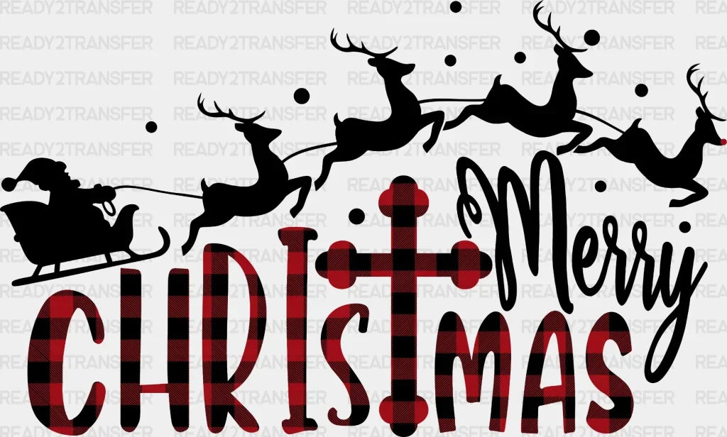Merry Christmas Ho Ho DTF Transfer ready2transfer Black