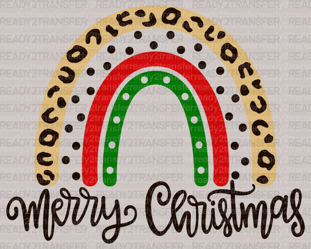 Merry Christmas Leo DTF Transfer ready2transfer Black