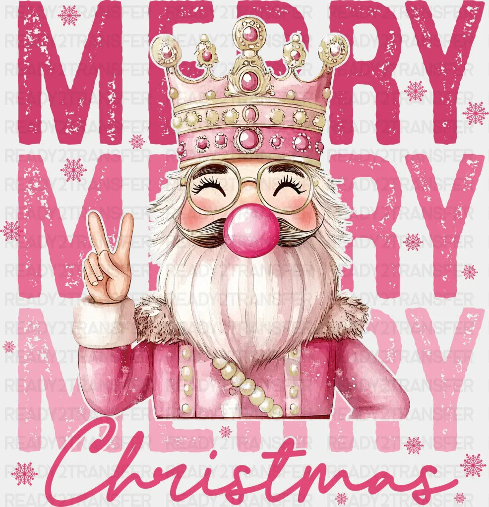 Merry Christmas Pink Design - Christmas DTF Transfer