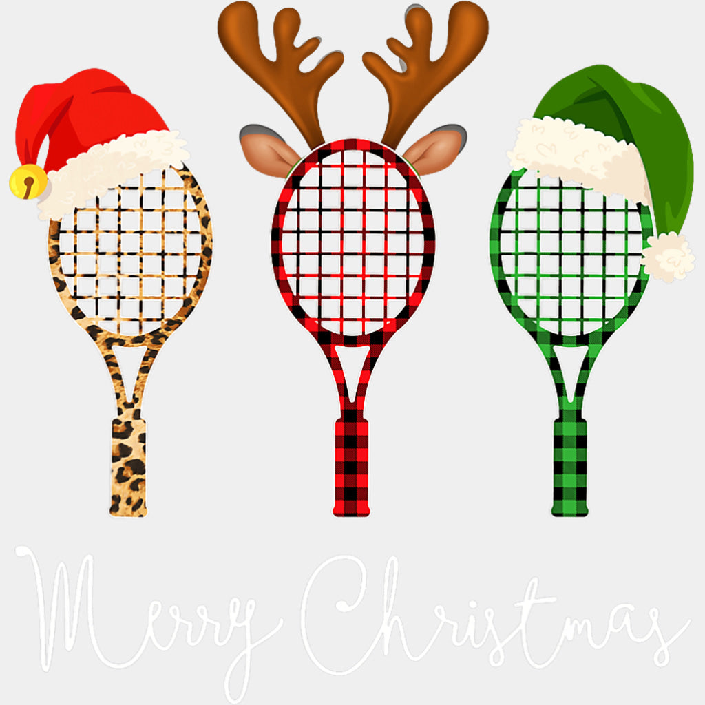 Merry Christmas - Tennis DTF Transfers ready2transfer Light Color Design (See Imaging)