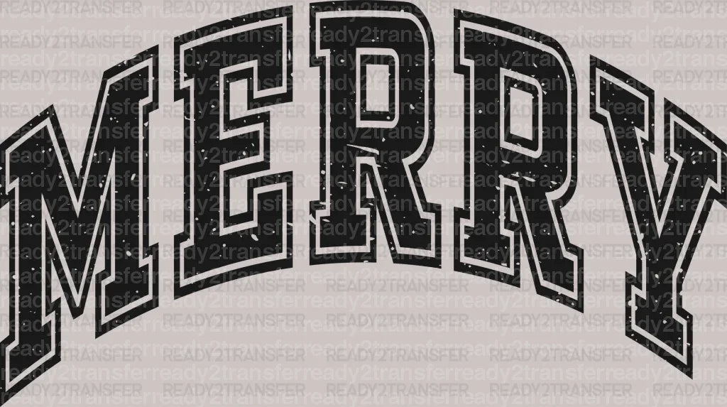 MERRY OUTLINED DTF Transfer - ready2transfer