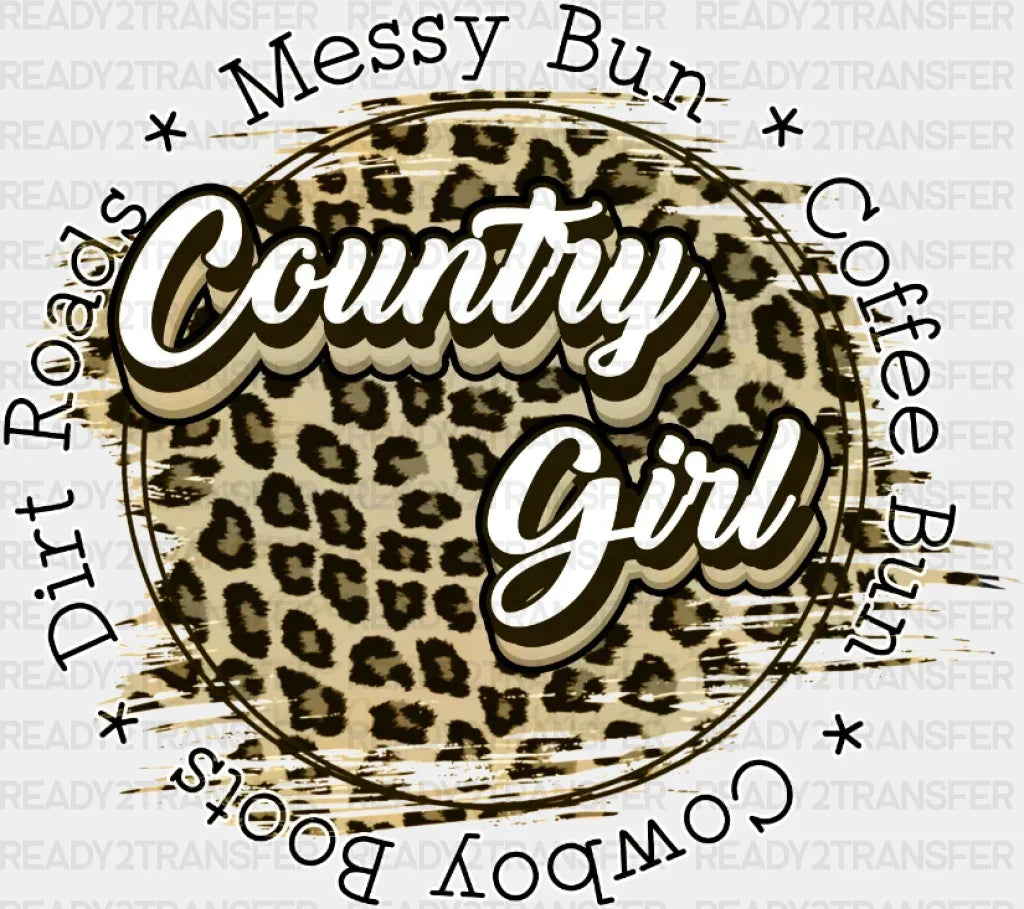Messy Bun Country Girl Dtf Transfer