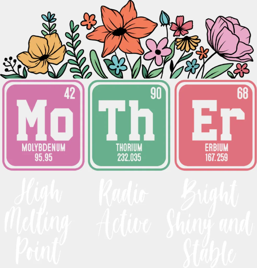 Mo Th Er Elements - Mother’s Day DTF Transfer Adult Unisex - S & M (10’’) / Light Color Design (See Imaging)