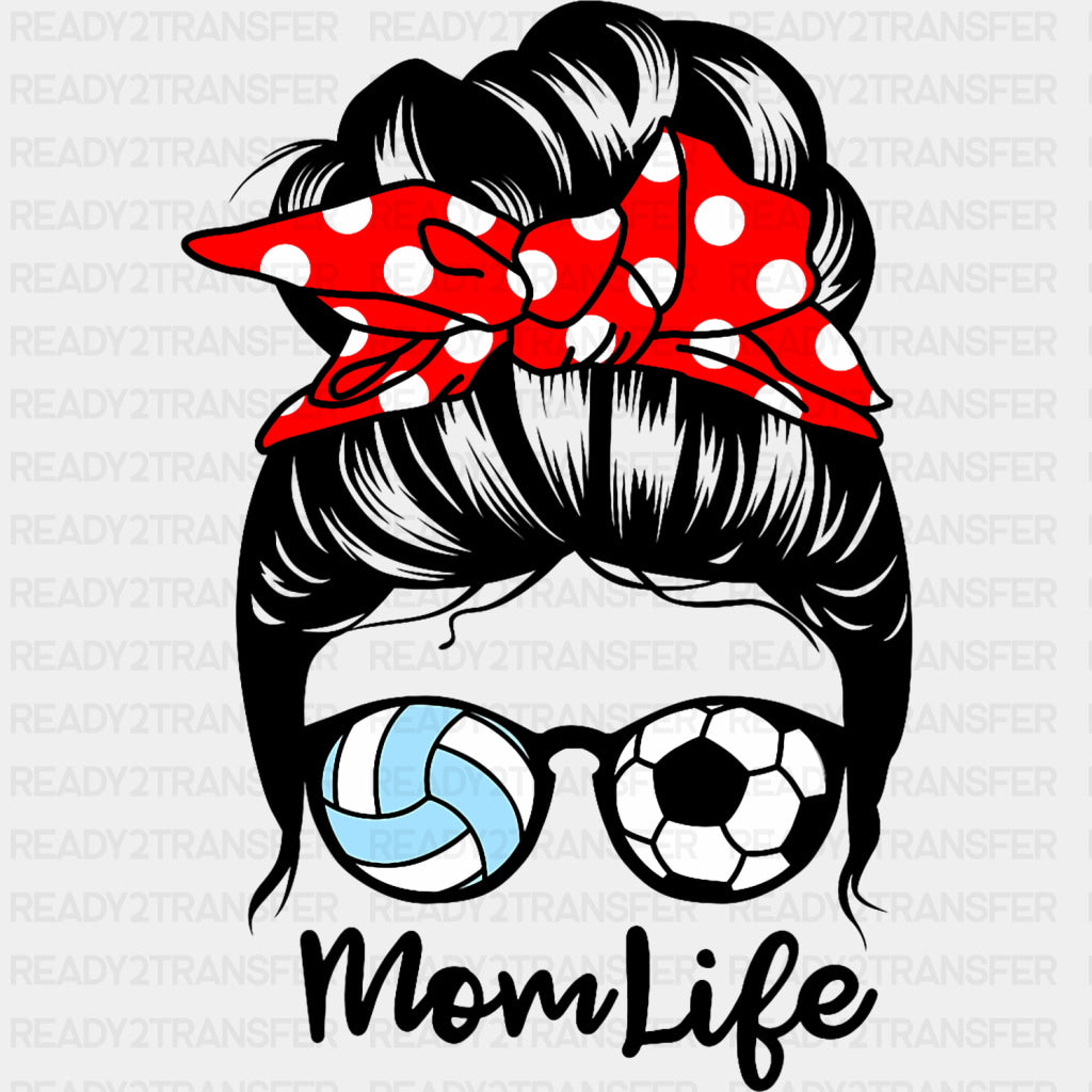 Mom Life - Volleyball DTF Transfers ready2transfer Dark Color Design (See Imaging)