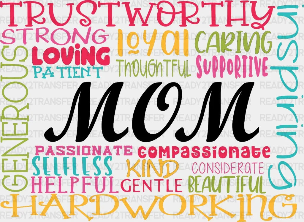 Mom Mother’s Day Dtf Heat Transfer Mama Design