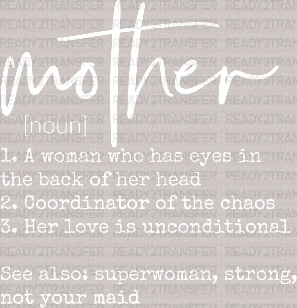 Mother Definition Mother's Day DTF Heat Transfer, Mama Design, Mom DTF - ready2transfer