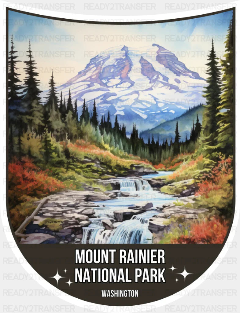 Mount Rainier National Park Washington - National Parks DTF Transfer ready2transfer
