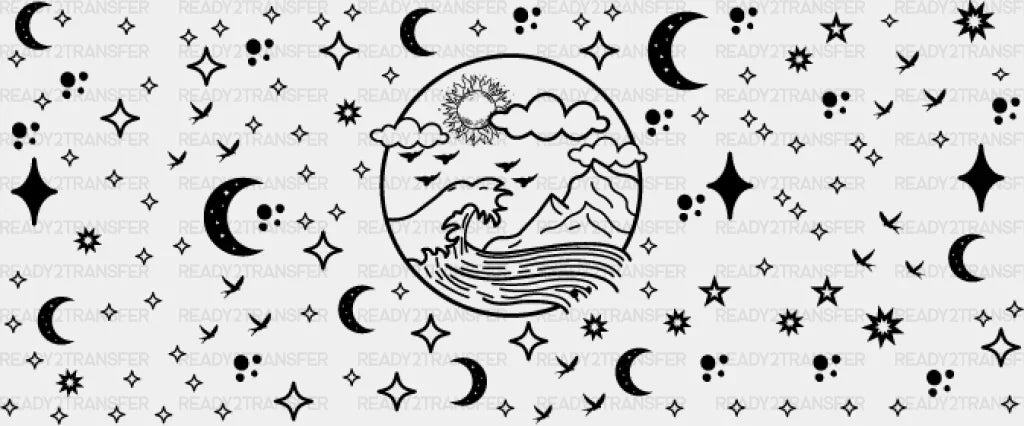 Mountain Wave - Outdoor Cup Wrap Uv Sticker Permanent Dtf Decal