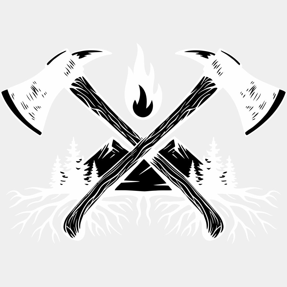 Mountains & Axes - Fire Department DTF Transfers ready2transfer Light Color Design (See Imaging)