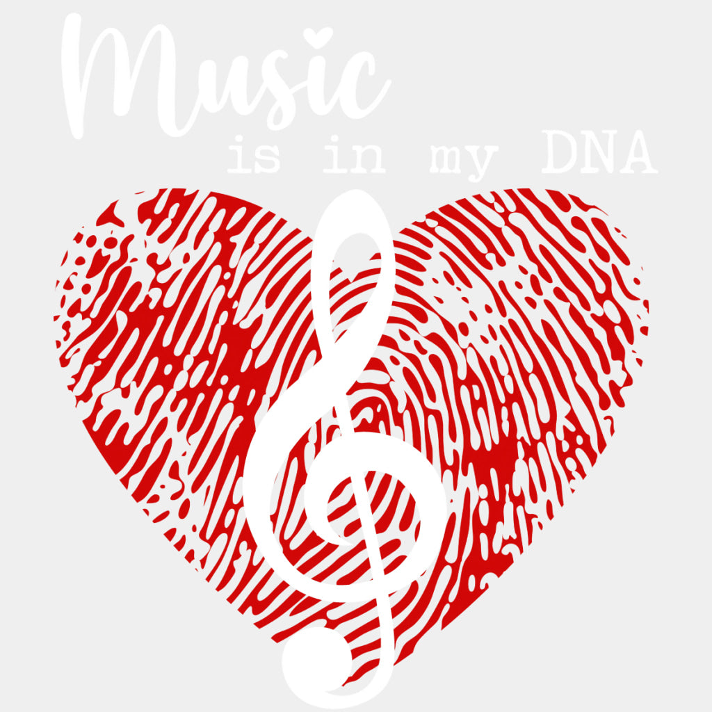 Music Is In My DNA - Music DTF Transfers ready2transfer Light Color Design (See Imaging)